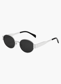 Silver frame dark lenses