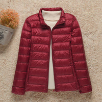 Wine Red Stand Collar